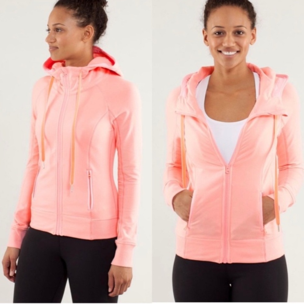 Lululemon Rejuvenate Hoodie Jacket 6 Bleached Coral neon rare